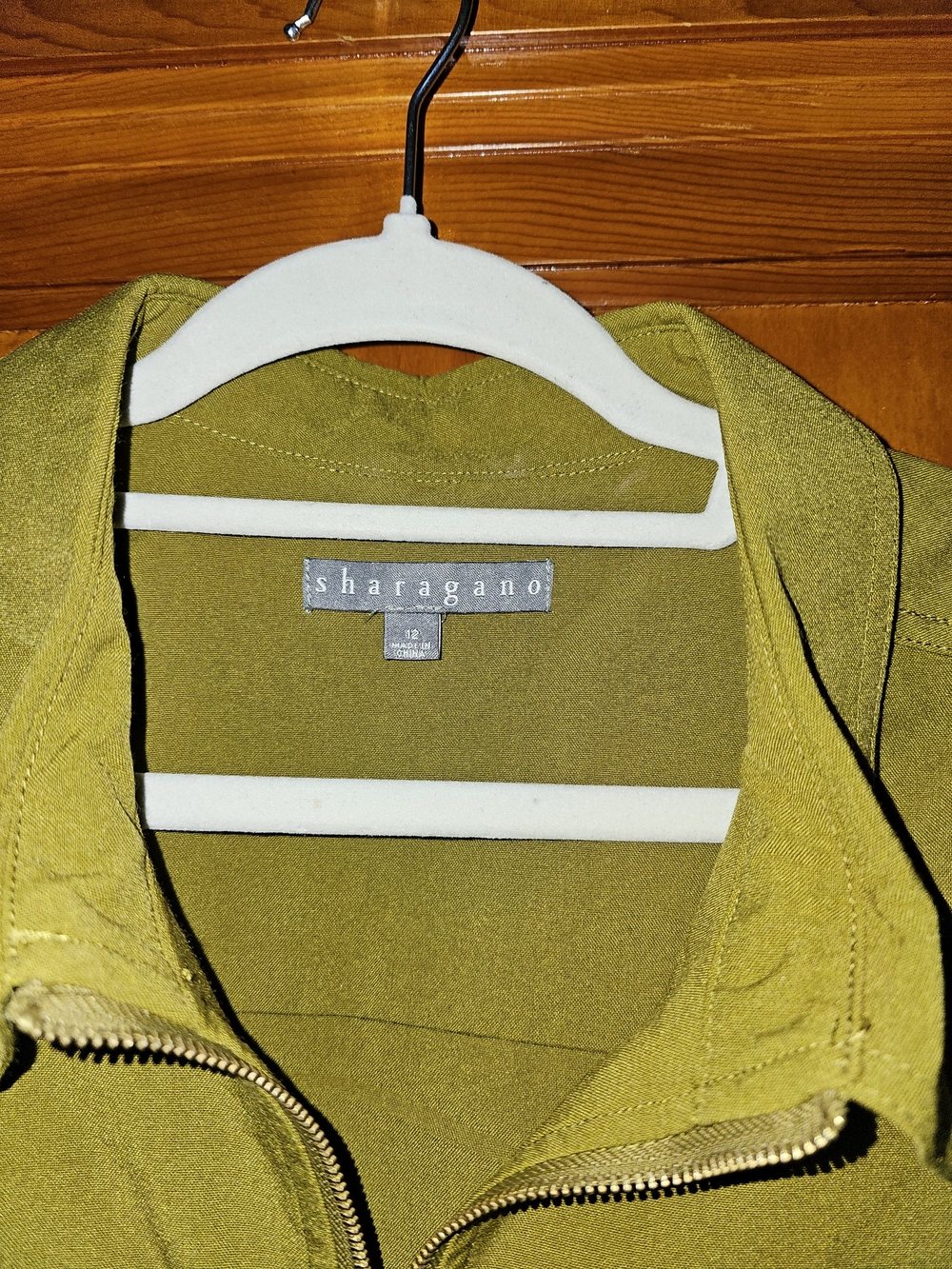 Sharagano Olive Utility Zip-Front Belted Shirt Dress 12 NWT - Picture 5 of 9
